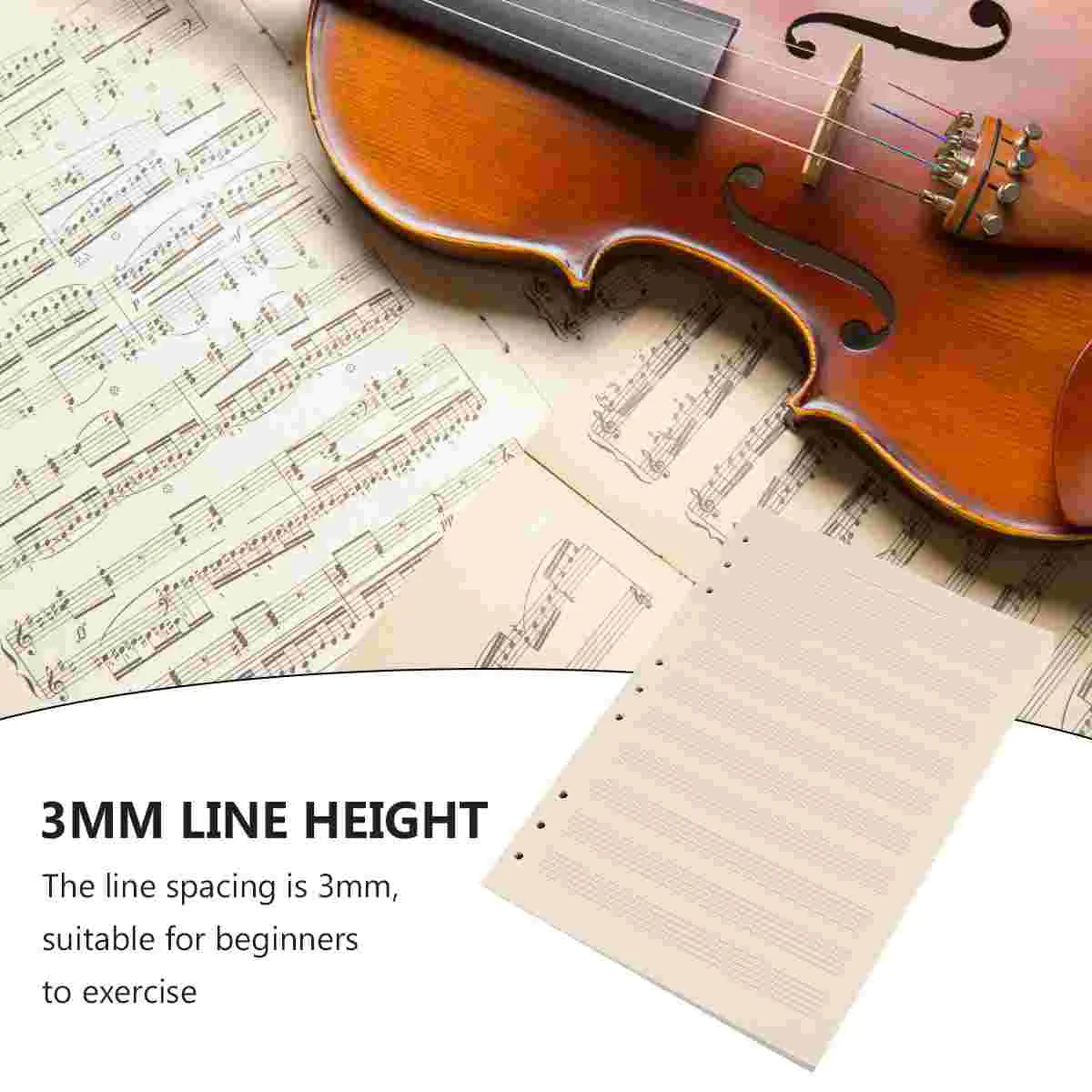 100 Sheets Music Manuscript Paper Notebook Refill Loose-Leaf for Musicians Notebooks Work The Piano