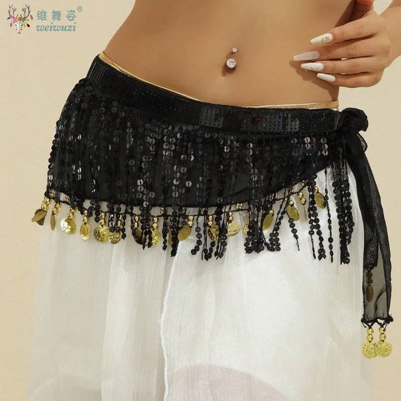 Sexy Sequins Tassel Dancewear Mini Skirt Women Clothes Jupe Femme Belly Dance Skirts Ladies Faldas Performance Stage Bottom Saia