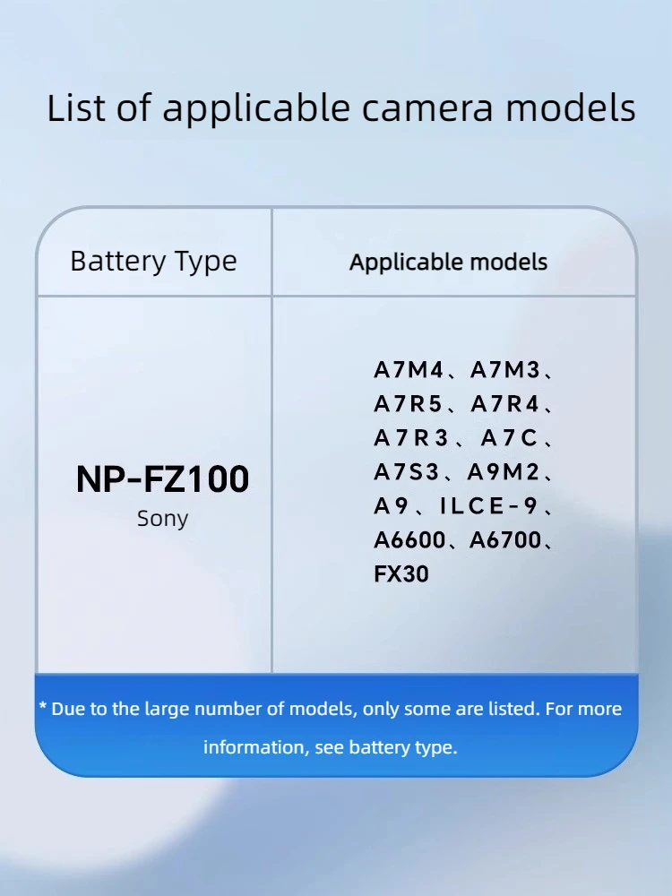 Viltrox TNP-FZ100 camera battery for Sony a7c a7cII Fx3 a9 a6700 a7m3 a7m4 a7r3 a7s3 a6600 FX30 ZV-E1