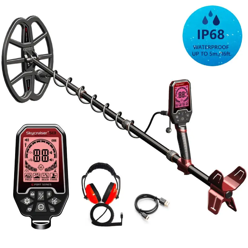 SkyCruiser S13 Long Range Gold Metal Detector Intelligent Fully Waterproof IP68 Professional Treasure Hunting Gold Prospecting