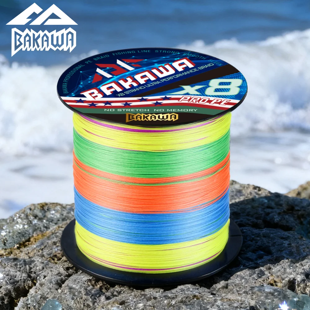 BAKAWA 500M X8 strang Geflochtene angelschnur PE Angeln waren Meerwasser Süßwasser Karpfen Angeln Ausrüstung Zubehör 22-90LB