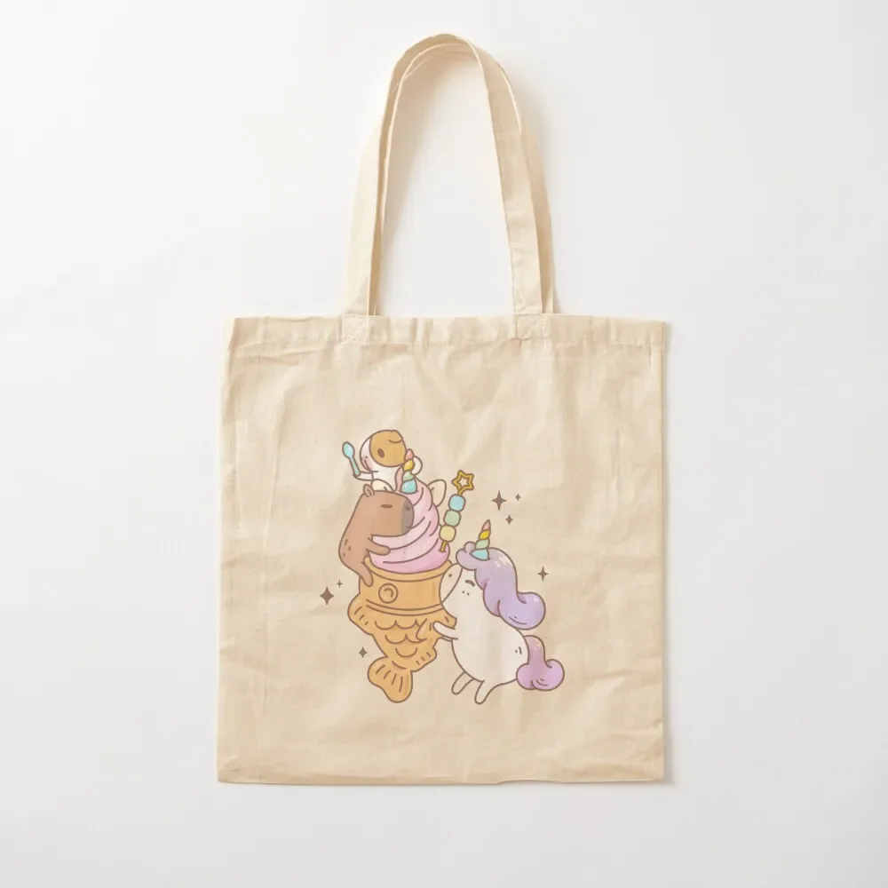 Bubu the Guinea pig, Unicorn Taiyaki Ice-cream Tote Bag tote bag university Women's shopping bag Shopping bags