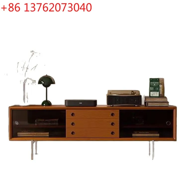Nordic modern solid wood TV cabinet, retro furniture, ancient style simple wall one-character cabinet