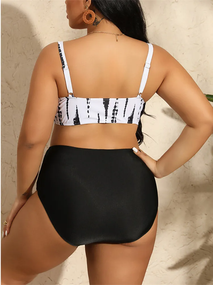 Sexy Bikini Set Plus Size Swimwear Women 2024 Big Size Swimsuit Woman 3-Pieces Bath Suits Mesh Beach Wear Monokini Swimming Suit