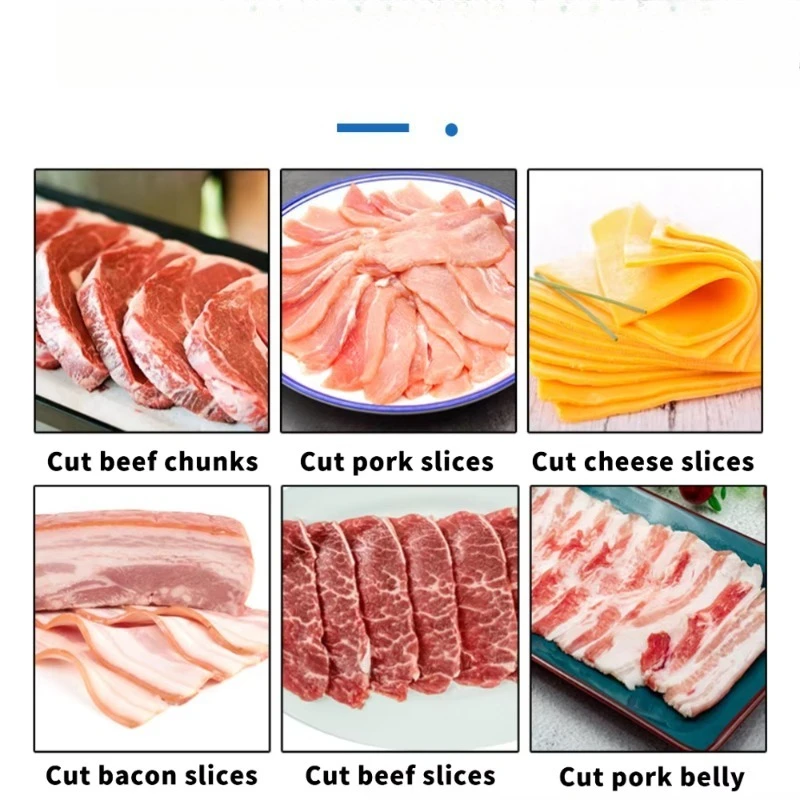 Automatic Commercial Ham Sausage Fresh Meat Slice Steak Beef Jerky Cheese Pork Chop Ribs Mutton Cutting Slicing Machine for Meat