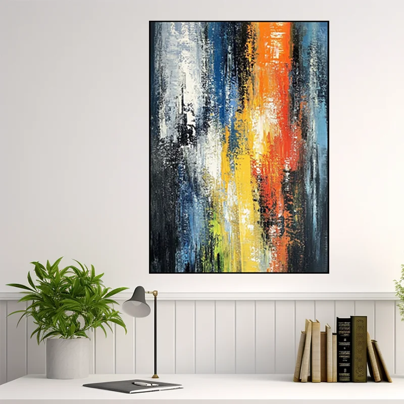 

Pure Hand Drawn Oil Painting Nordic Art Abstract Home Decoration Painting Entrance Hall Large-Sized High-End Hanging Painting