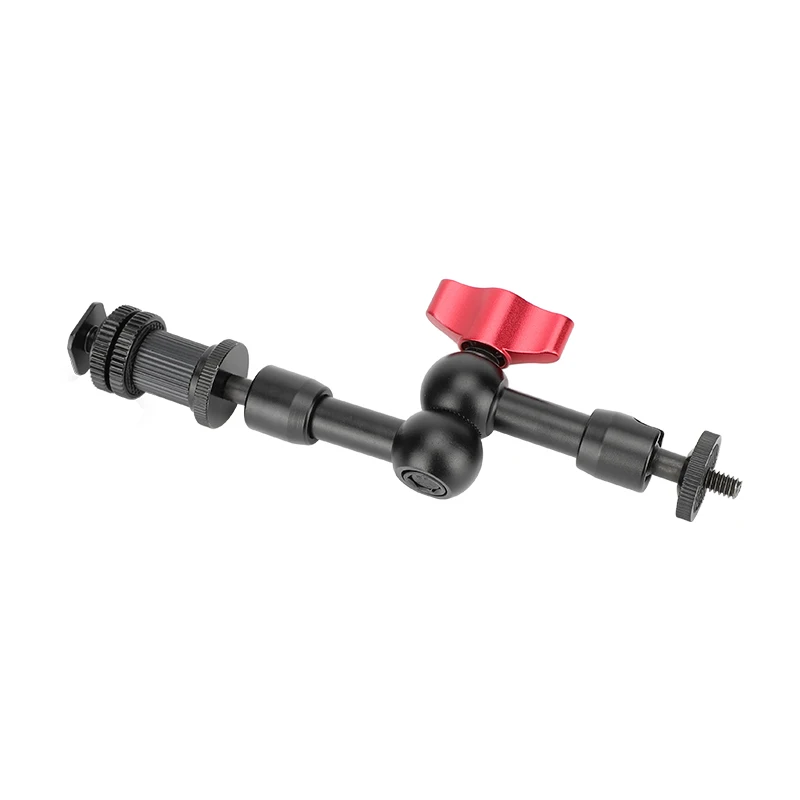 CAMVATE 7" Articulating Magic Arm with Shoe Mount Adapter (Red Locking Knob) for On-Camera LED Light / Monitor or Microphone