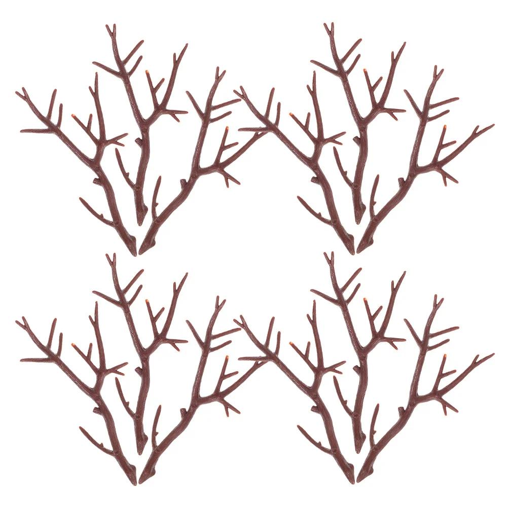 20 قطعة عيد الميلاد قرن الوعل اكسسوارات فو الغزلان قرون صغيرة البلاستيك ثلج فروع اليد DIY بها بنفسك الحرفية زينة حفلة عيد الميلاد #2