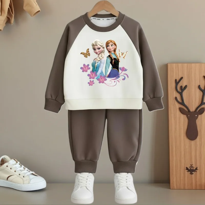 ديزني ميني المطبوعة الفتيات بلوزات غير رسمية مجموعات الاطفال س الرقبة هوديس وبنطلون طويل 2 قطعة مجموعة الأطفال رياضية جديد #3