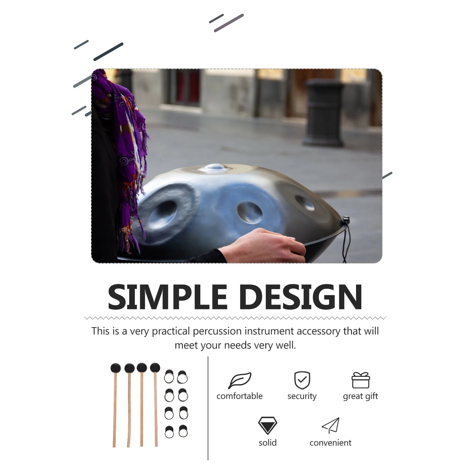 

1Set Ethereal Drum Finger Covers and Sticks Premium Silicone Finger Protectors for Long Time Practicing Beautiful Clear Sound