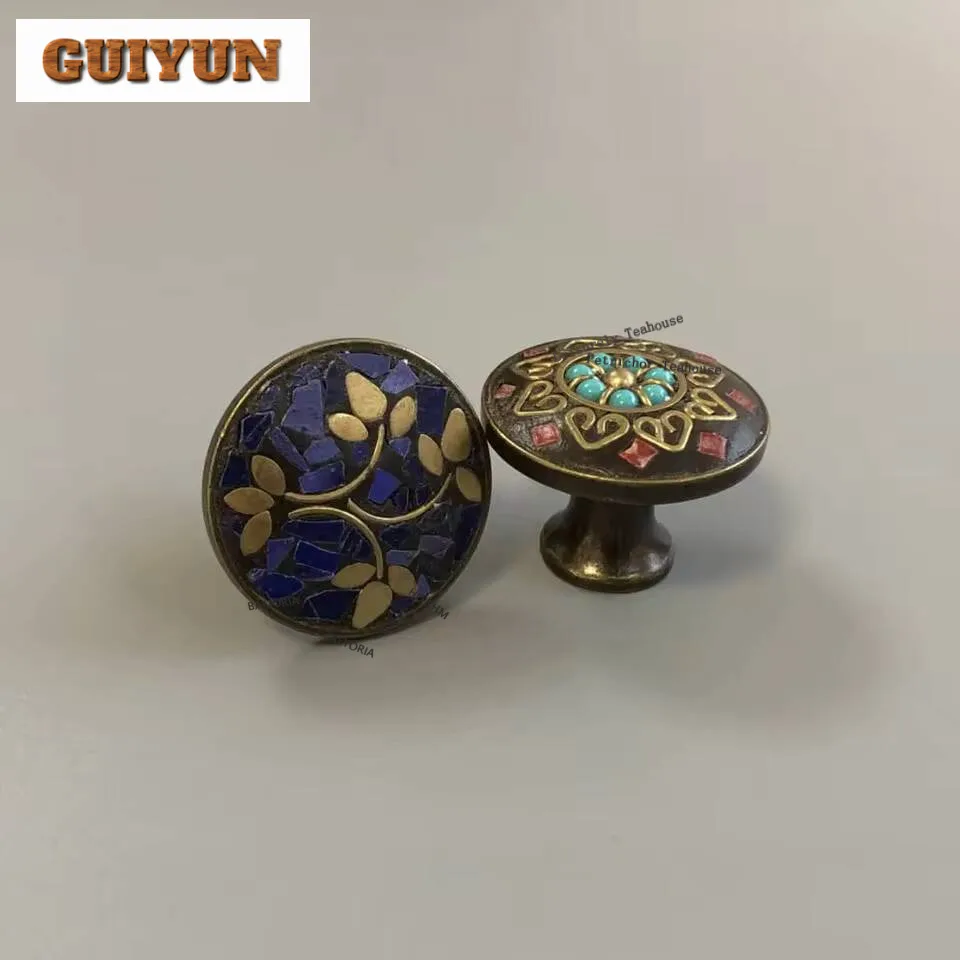 Ethnic Style Brass Art Handle Cabinet Drawer Kitchen Dresser Wardrobes Door Knocker Shoe Cabinets Handles For Furniture