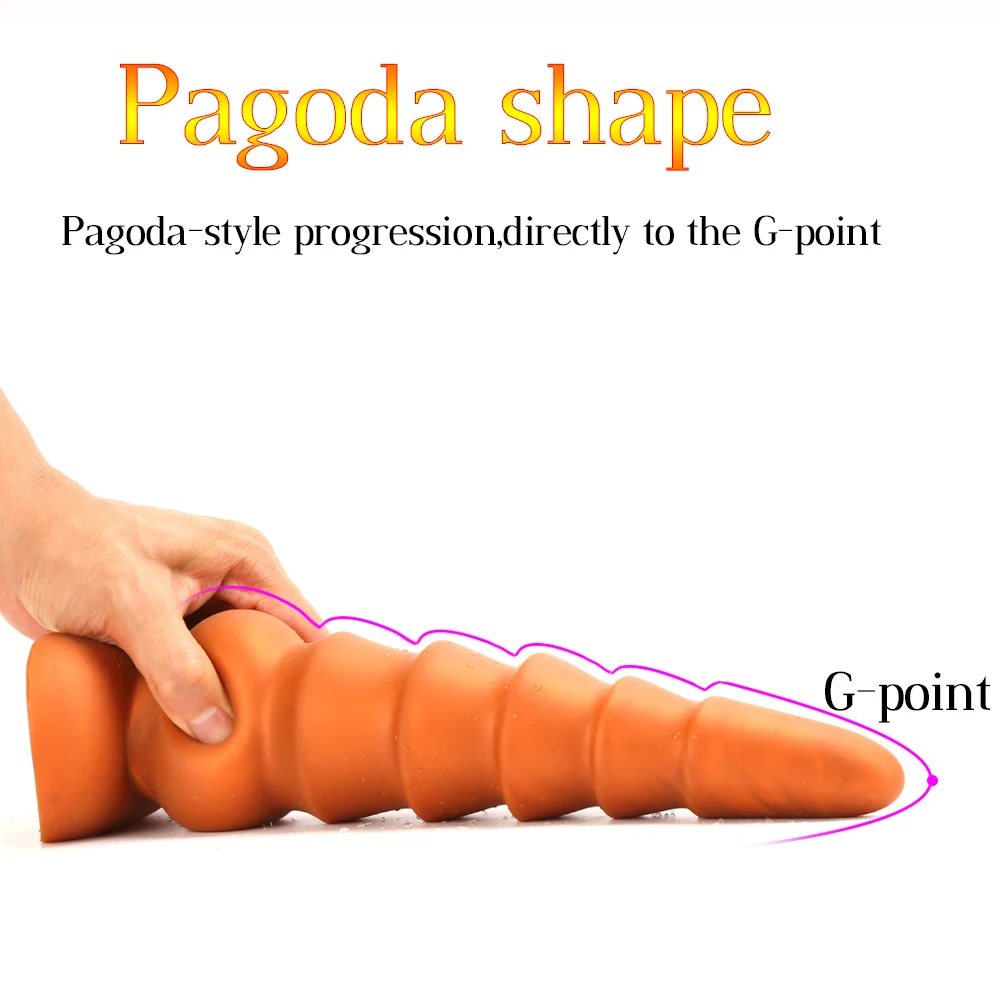 Liquid Silicone Pagoda Huge Anal Plug Dildos Sex Product Big Butt Plug Soft Penis Anal Dilator Stimulate Vagina and Anus Sex Toy