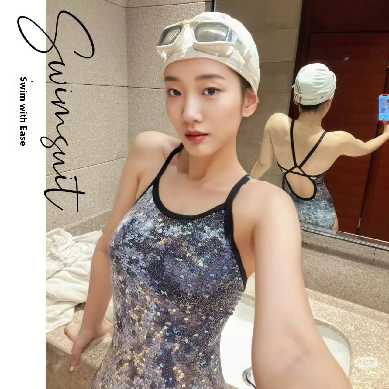 

Amber High-End Ladies Speed Suit One-Piece Swimsuit Profional Sports Training Thermal Print with Chest Pad High Elastici