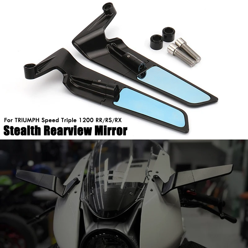 

For TRIUMPH Speed Triple 1200 RR/RS/RX Street Triple 765 R RS Adjustable Rotating Side Mirror Stealth Rearview Mirrors