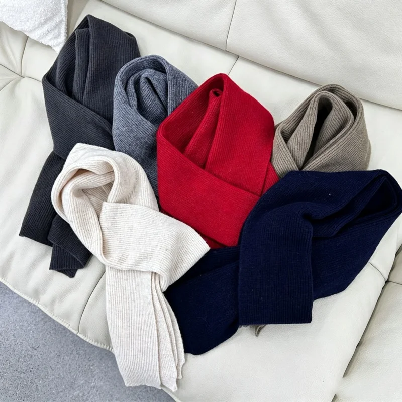 Birdtree, 100% Sheep Wool Women's Solid Scarf, Knitted Shawl Warmth Scarves, 2026 Autumn Winter New Gift Neckerchief S69513JF