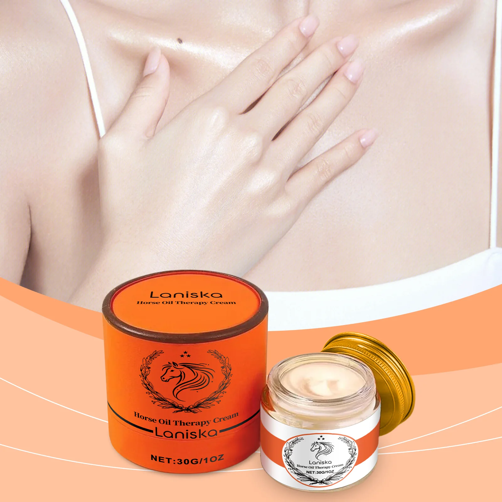 Crema terapeutica all'olio di cavallo – Crema viso idratante e riparatrice profonda per pelli secche, sensibili – Antietà, nutriente