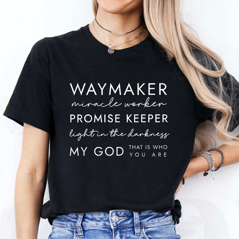 Christian T-shirts Clothes Religious Gifts Women Crewneck Tshirts Faith Clothes Christian Bible Verse Pullover Tees Top Y2K Top