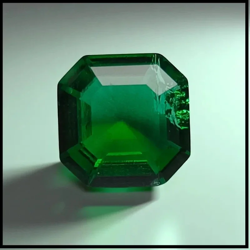 

Lab Grown Zambian Emerald Hydrothermal Hand Cutting For Jewelry Setting&Custom Design Asscher Cut Selectable Certificate