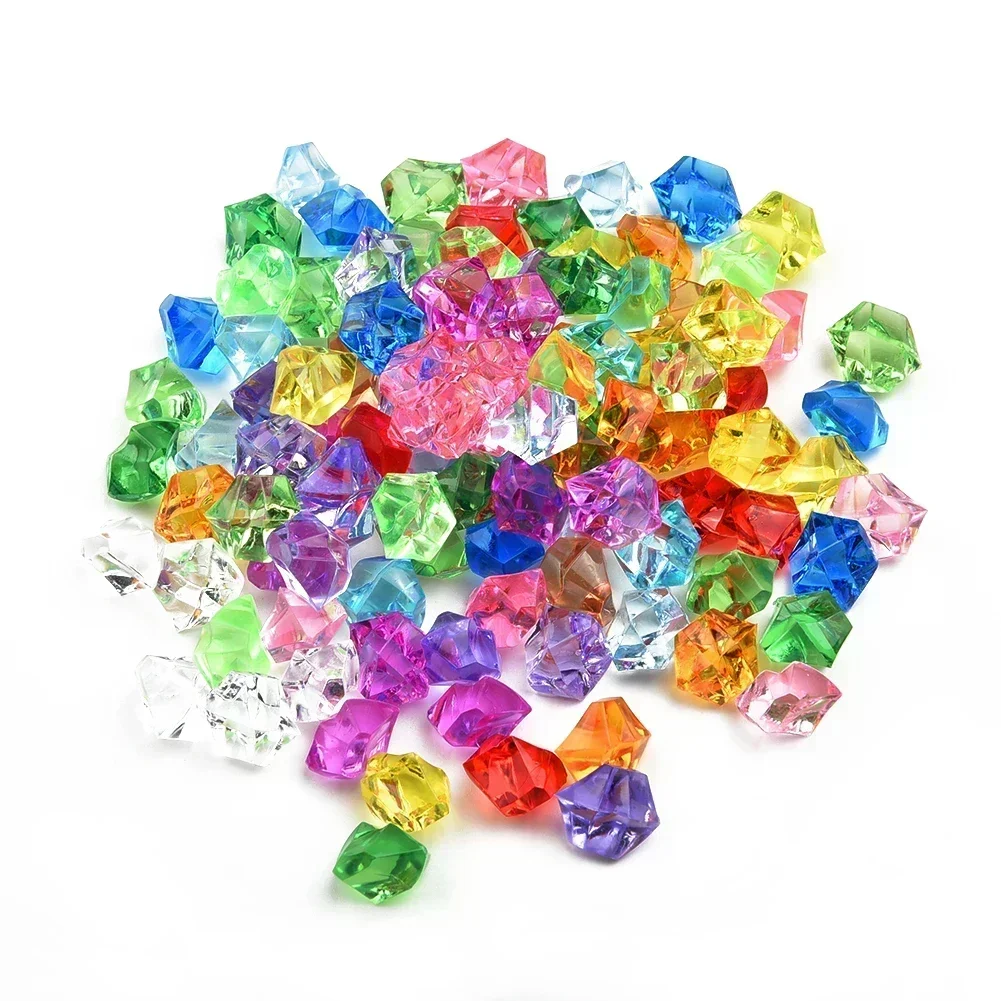 200*Acrylic Stones Plastic Gems Ice Grains Colorful Small Stones Children Jewels Acrylic Gems DIYJewelry Decor colorful stones