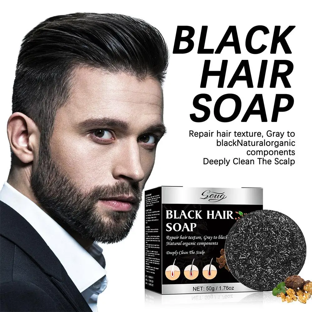 SOUG Hair Shampoo Soap Black Polygonum Multiflorum Hair Soaps Shampoo Cover Gray Soap Dye Soap To New Shampoo Shampoo Bar C N2D4