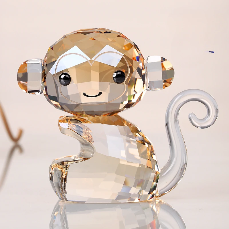 Birthday Gift Crystal Monkey 12 Zodiac Animal Cartoon Ornaments Modern Room Decorations Christmas Gift