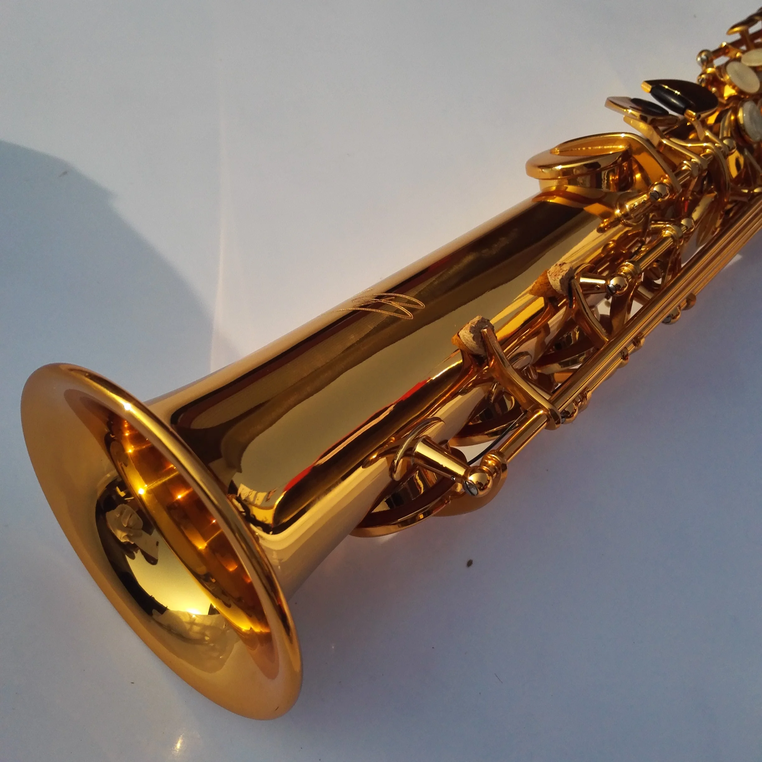 Gold Lacquer Straight Bb soprano Saxophone
