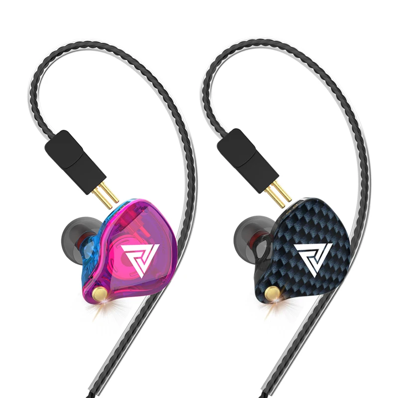 오리지널 QKZ VK4 HiFi 베이스 이어폰, 분리형 유선 헤드폰, 마이크 포함, 소음 감소 헤드셋, 다이나믹 음악 모니터 이어버드