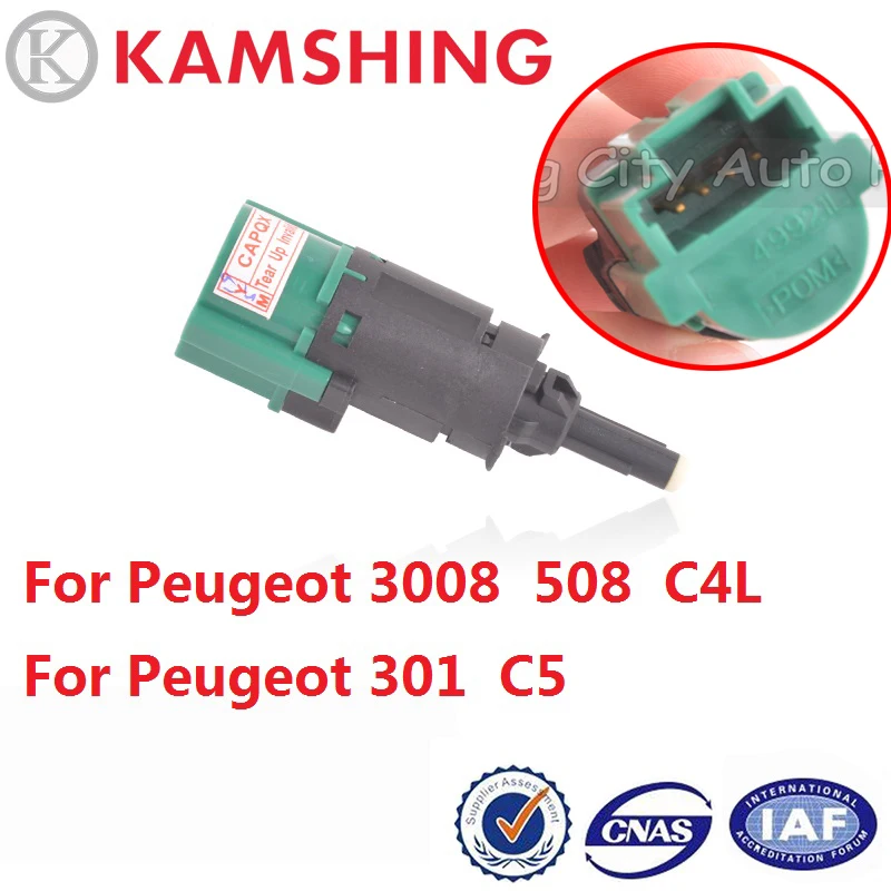 CAPQX 4Pin For Peugeot 3008 508  C4L 301 C5 Copper Brake Light Switch Brake Pedal Sensor Tail Light Stop Lamp Clutch Switch Plug