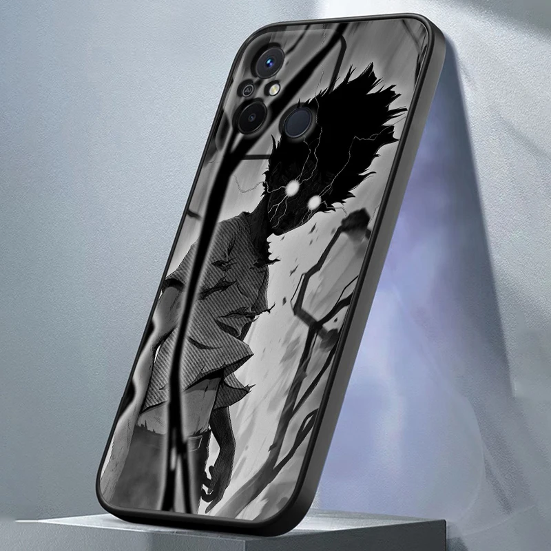 Japanischer anime mob psycho 100 für poco m6 f5 f4 x5 x4 x3 nfc x2 m5s m4 m2 c55 c51 gt pro 5g gefrostete durchscheinende telefon hülle