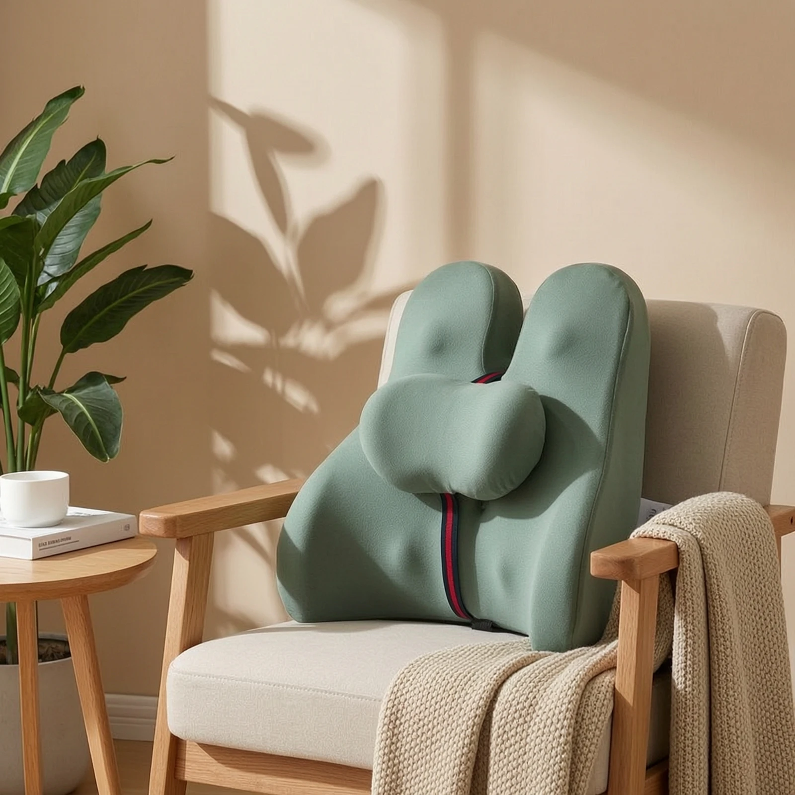 Lumbar Support Pillow with Strap Strapped Lumbar Support Pillow Chair Cushion with Straps Firm Backrest Cushion High-Density