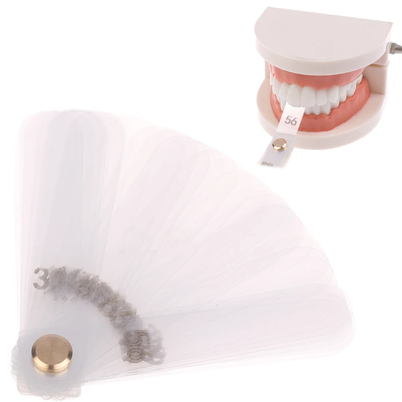 【56Pcs/Set Dental Interproximal Reduction Gauge Ruler Tools 0.1 Mm Tooth Plastic Transparent Measuring Ruler】