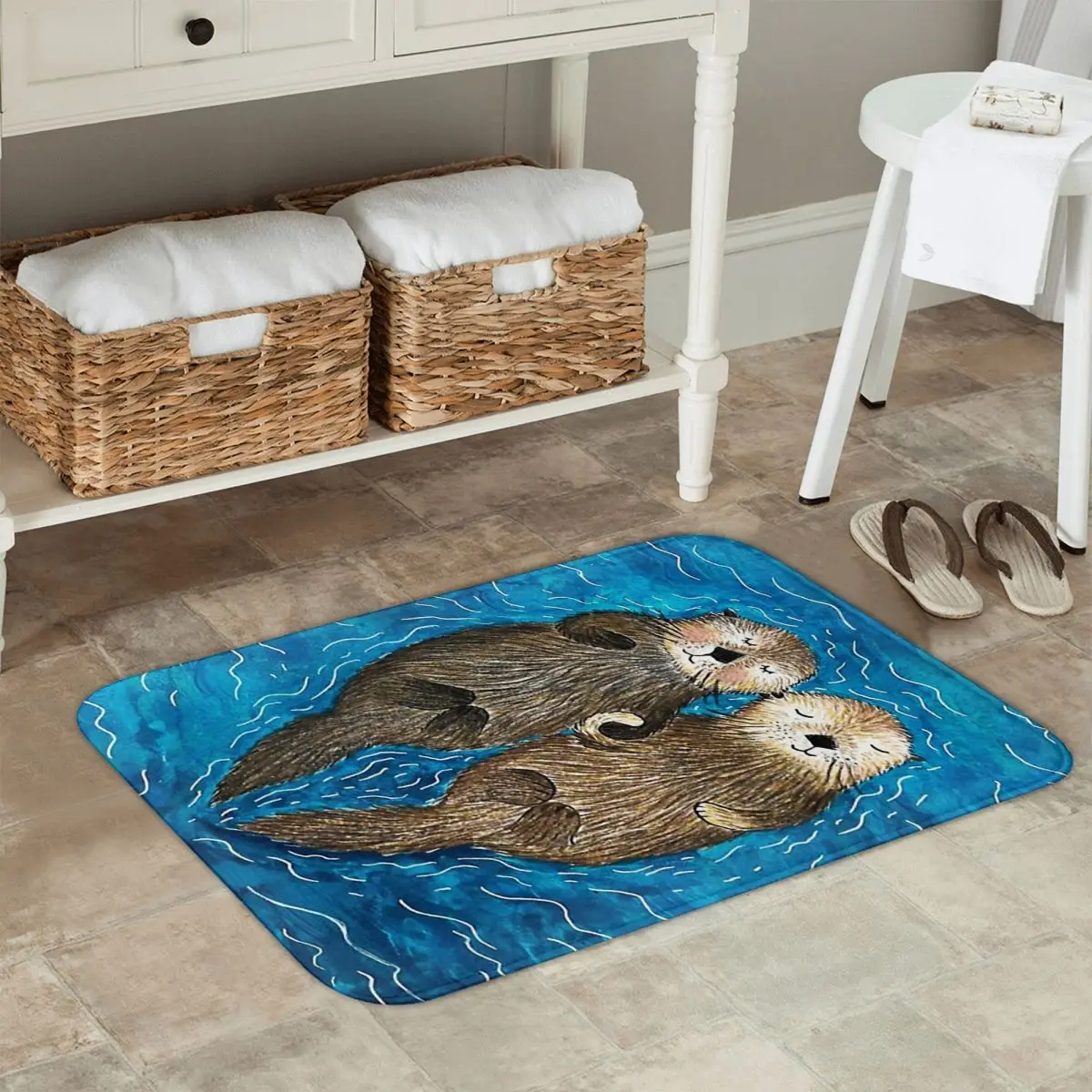 

Otter CUTE SLEEP Non-slip Doormat Floor Mat Carpet Rug for Kitchen Entrance Home Balcony Footpad Mats