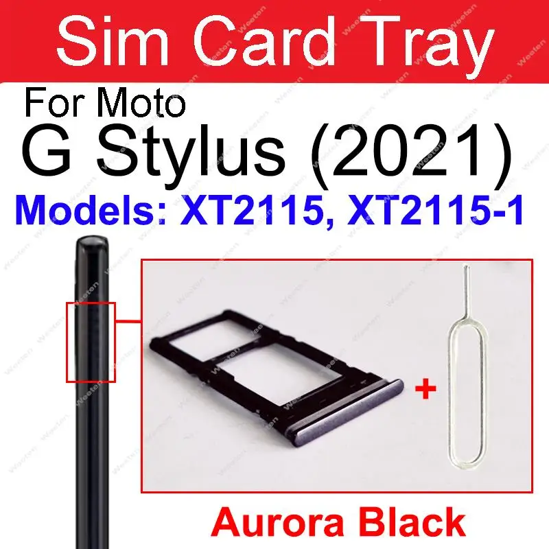 Sim Card Tray For Motorola MOTO G Stylus 2020 2021 2022 2023 XT2043 XT2115 XT2211 XT2317 SIM Holder Socket   Card Reader