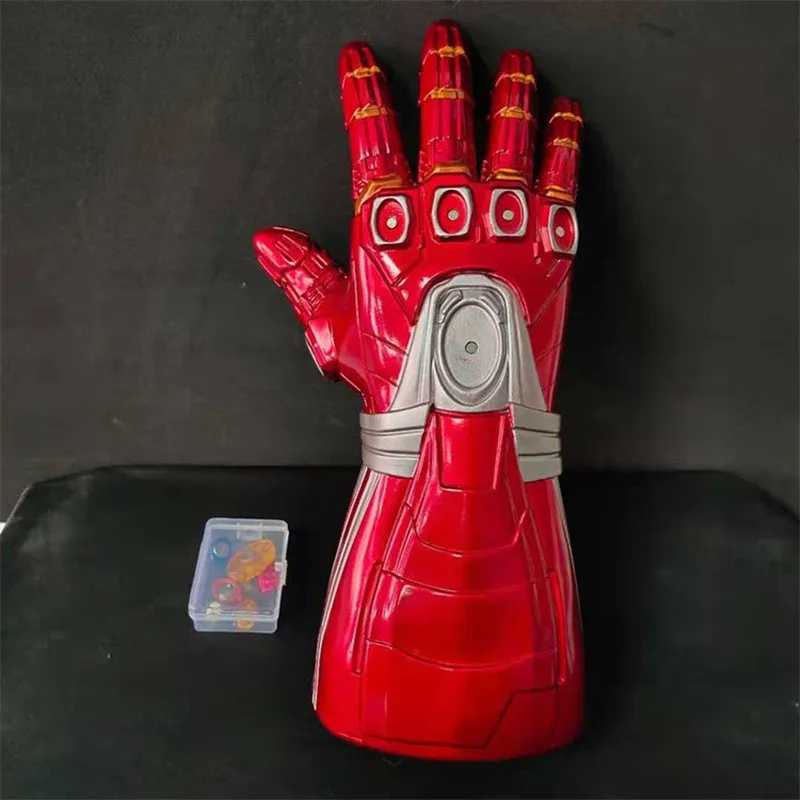 حار في المخزون ثانوس قفازات إنفينيتي الحرب إنفينيتي القفاز مصباح ليد عمل الشكل تأثيري خارقة الكبار الاطفال لعبة هدية زي