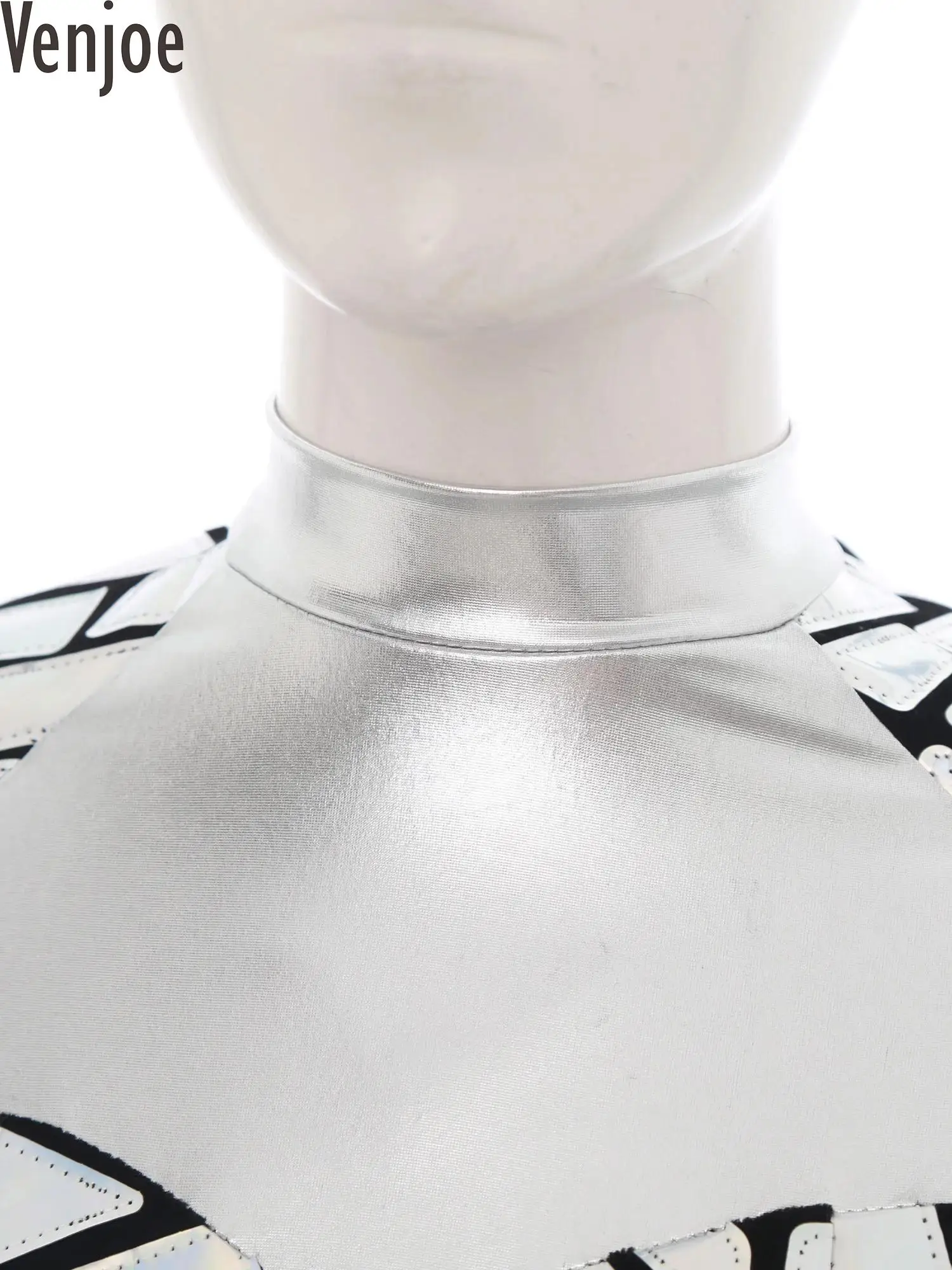 

Women's Galaxy Themed Long Sleeve Metallic Shiny Bodysuit Leotard Alien Masquerade Cosplay for Parties