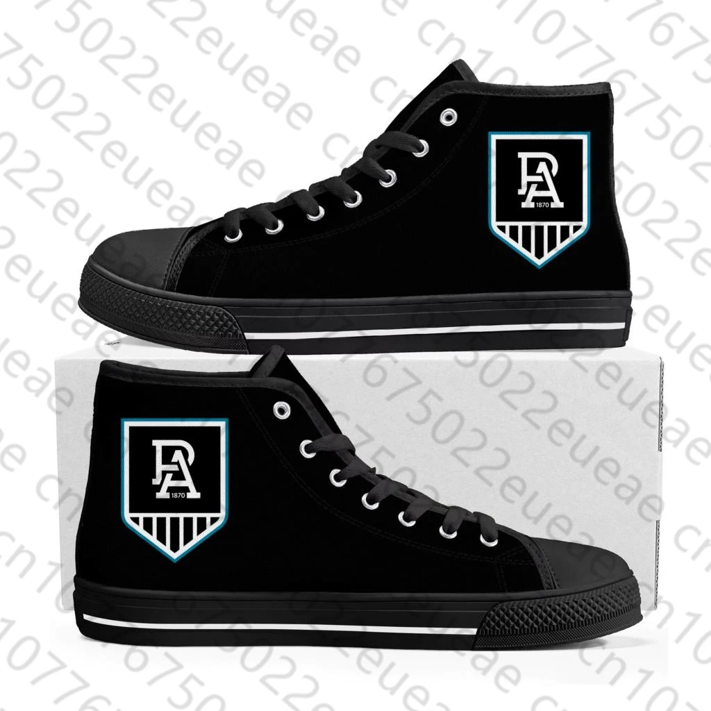 Port Adelaide Power Australian Football High Top High Quality Sneakers Mens Womens Teenager Canvas Sneaker Custom Made DIY Shoe