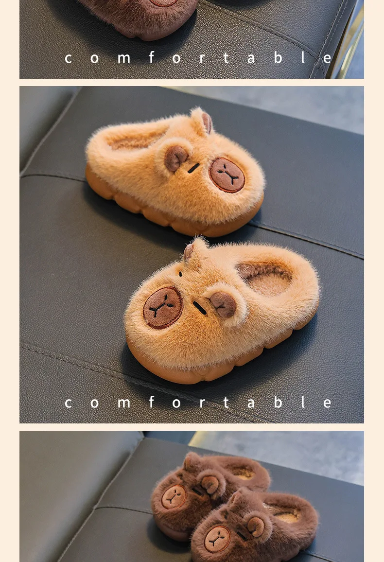 Kinder Winter Neue Warme Hausschuhe aus Baumwolle für Jungen und Mädchen, Niedliche Indoor-Slipper, Weiche Rutschfeste Kinder-Cartoon-Hausschuhe – Detail 14