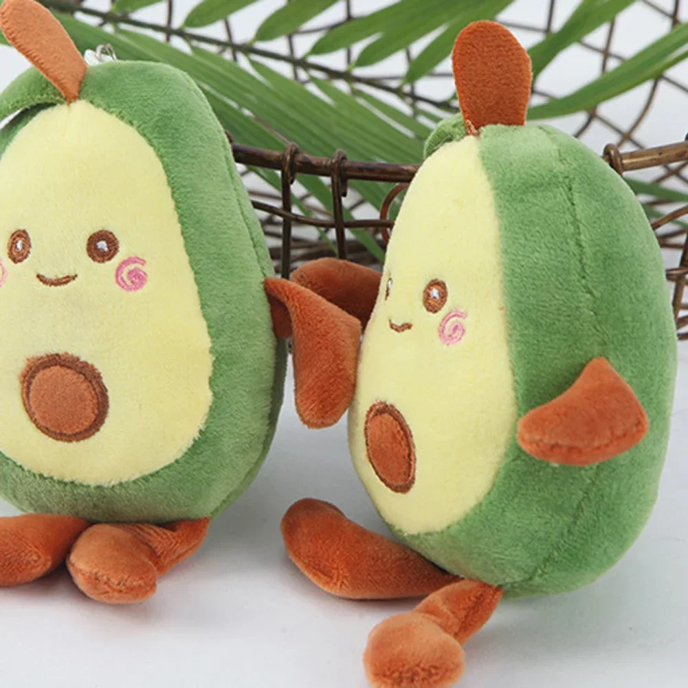 12cm Cute Cartoon Avocado Pendant Avocado Fruit Plush Toy Kawaii Stuffed Doll Plush Keychain Bag Pendant Birthday Gift for Kids