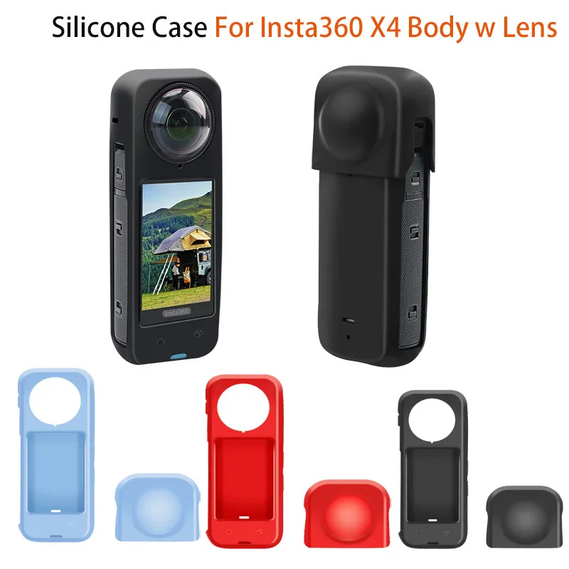 Funda de silicona para Insta360 X4, cubierta protectora de lente corporal, antideslizante, antiarañazos, suave, accesorios para cámara Insta 360 X4