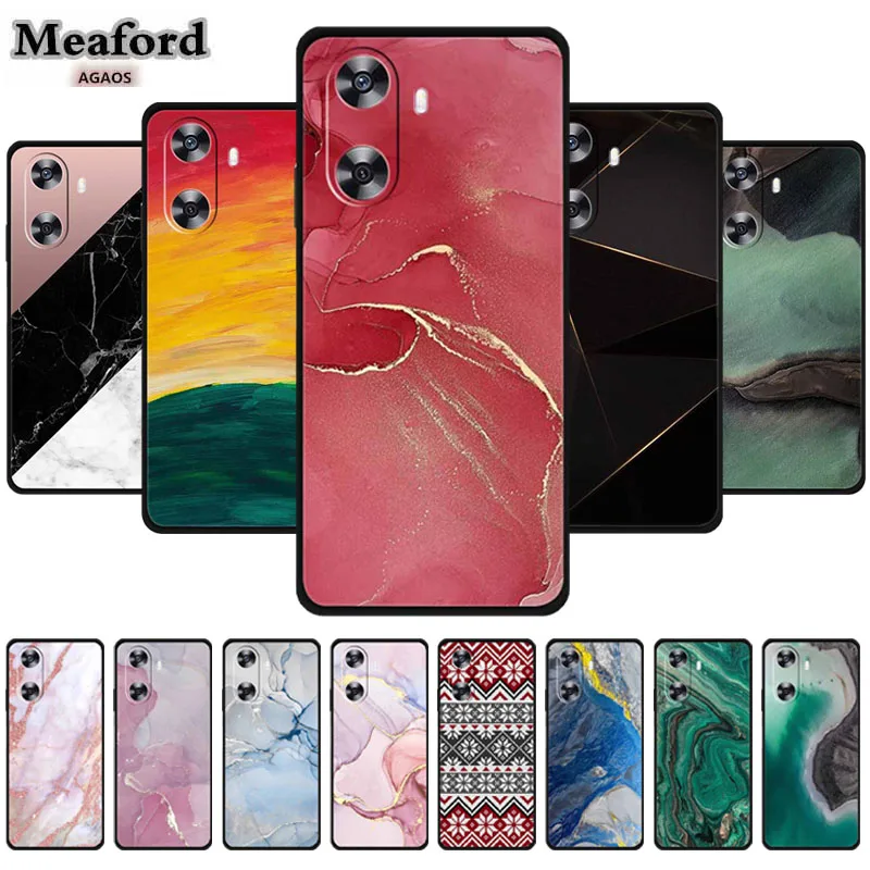 New Marble Printed Phone Case for Honor Play 60 TPU Silicone Cover Capa for Funda Huawei Enjoy 70z 70 Z Fashion Cool Back Case