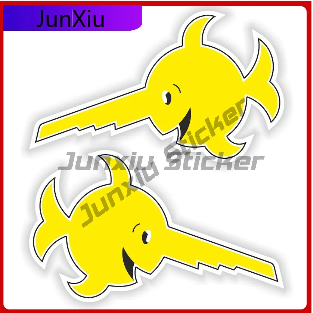 

Sawfish Laughing Yellow 2x German Unique Truck Camper Durable Vinyl Car Modification Vinyl Decal For Car Truck SUV Window