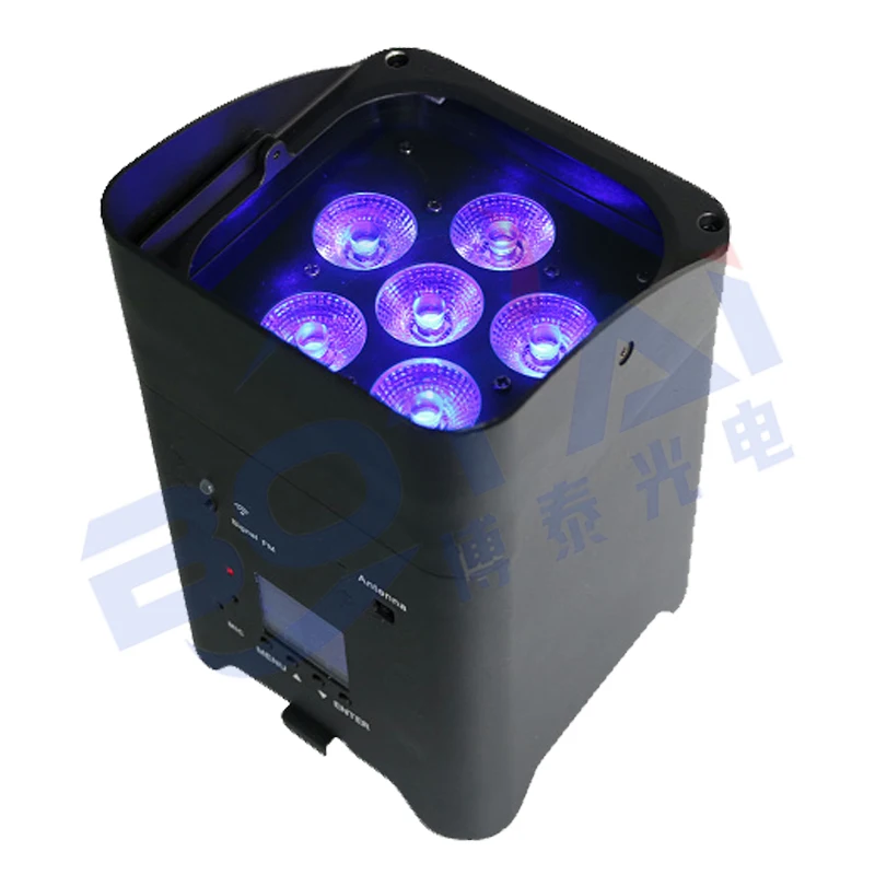 2026 DJ Uplighter Wireless Charging Flight Case 6*18W Rgb Wauv Par Light Stage Effect Lighting With Remote Controller