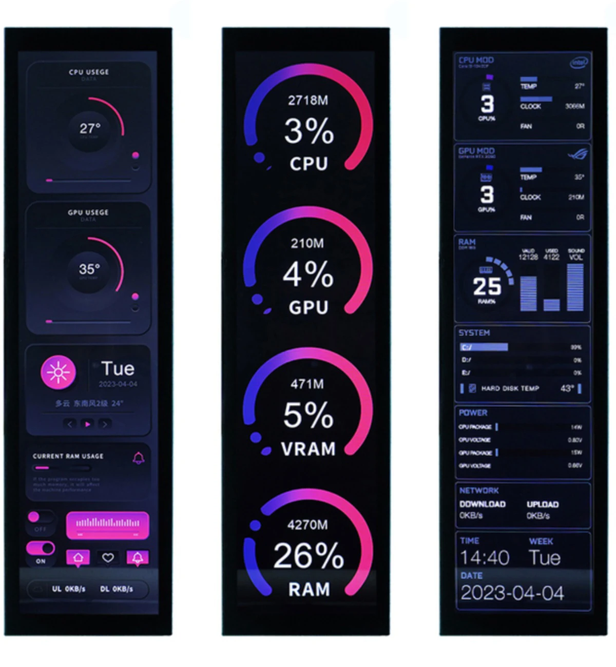 الأصلي الجديد Turing 8.8 بوصة IPS TYPEC حافظة شاشة ثانوية وحدة المعالجة المركزية GPU RAM مراقبة الكمبيوتر USB عرض الهيكل الذكية AIDA مجانية