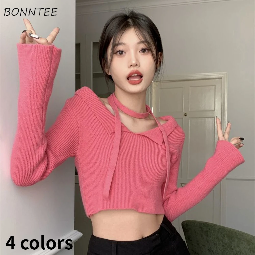 

Футболки женские, укороченные, тонкие, однотонные топы, весенние, милые, винтажные, на шнуровке, мягкие, нежные, в стиле хип-хоп, уличная одежда, трикотаж с длинными рукавами