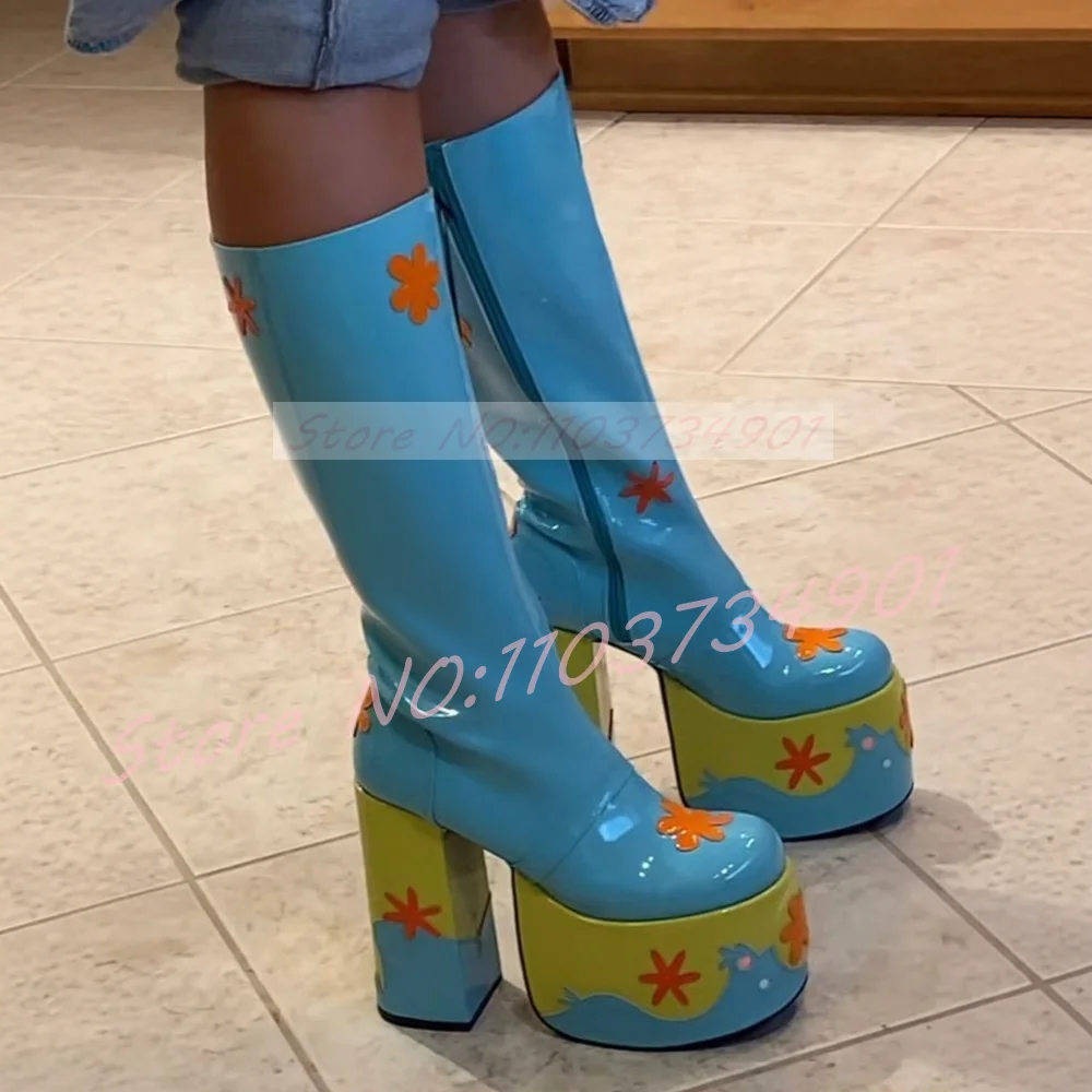 Stivali con plateau Patchwork - Women'S Shoes Y2K recensione e prezzo