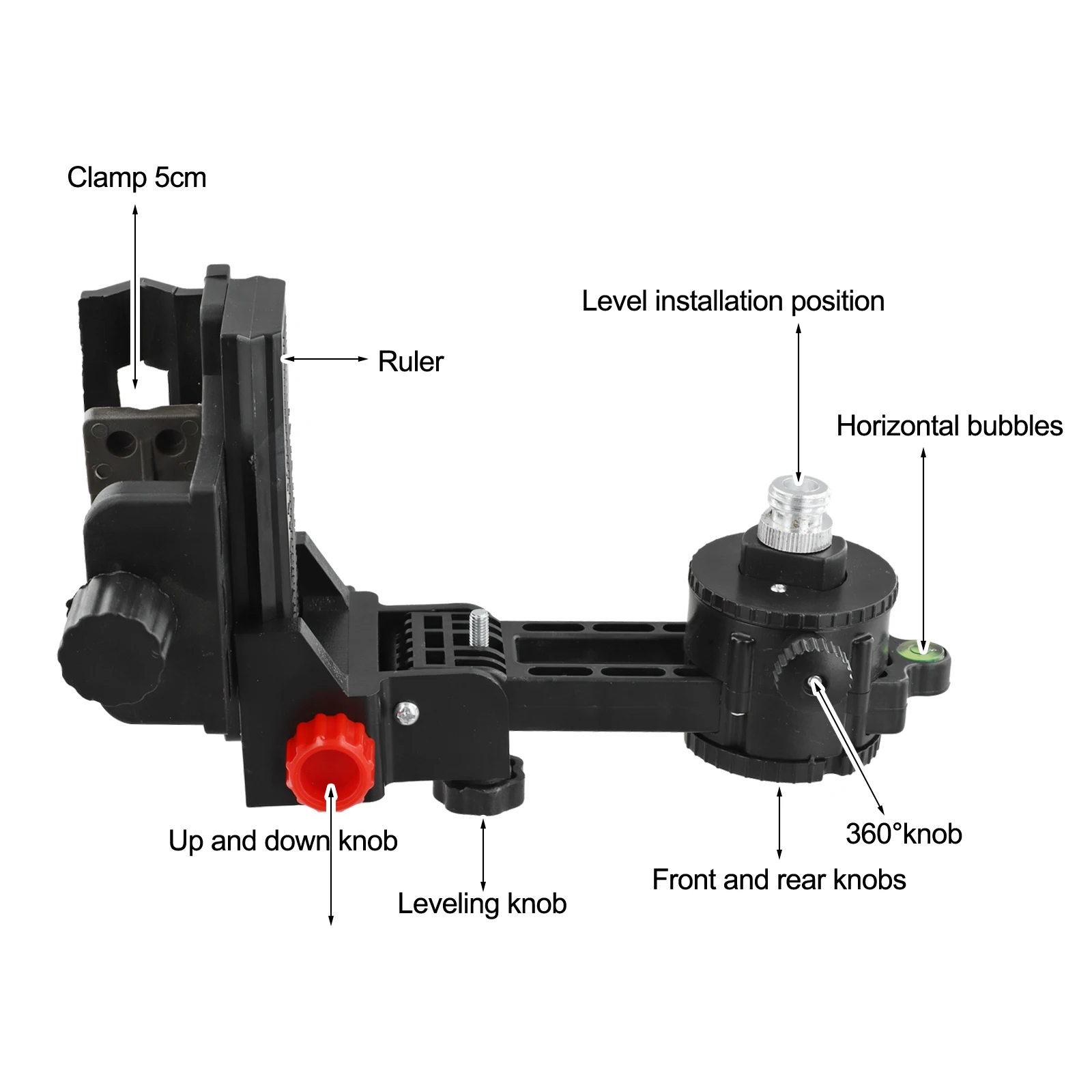 

Stable Support 360 Degree Adjustment Construction Projects Black Adjustable Level Adapter Impact-Resistant Material