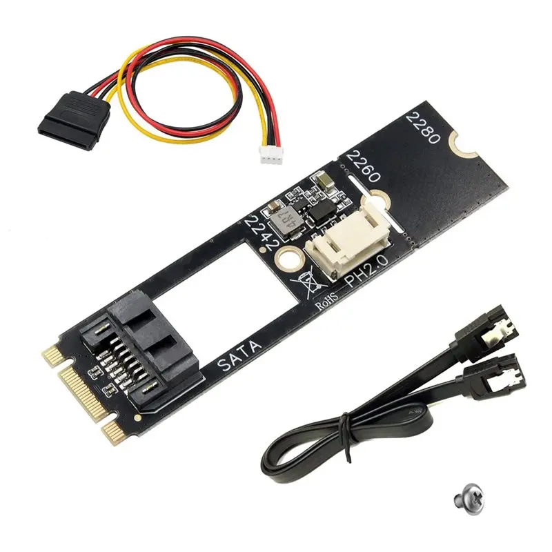 M.2 SATA Adapter M.2 NGFF To SATA3.0 7 Pin Adapter M2 Key-B To SATA3.0 Adapter Card For 2242 2260 2280 M.2 SATA SDD Best Price