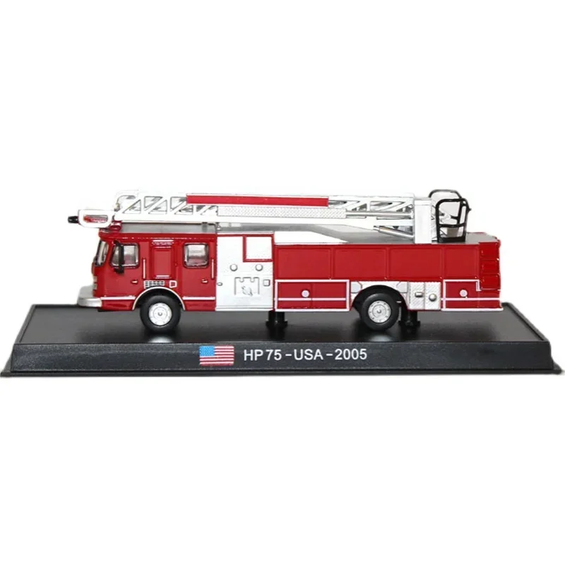 Diecast 1/87 Scale American Hp75 Fire Truck 2005 Alloy Model Decoration Collection Souvenir Ornaments Display Vehicle Toys