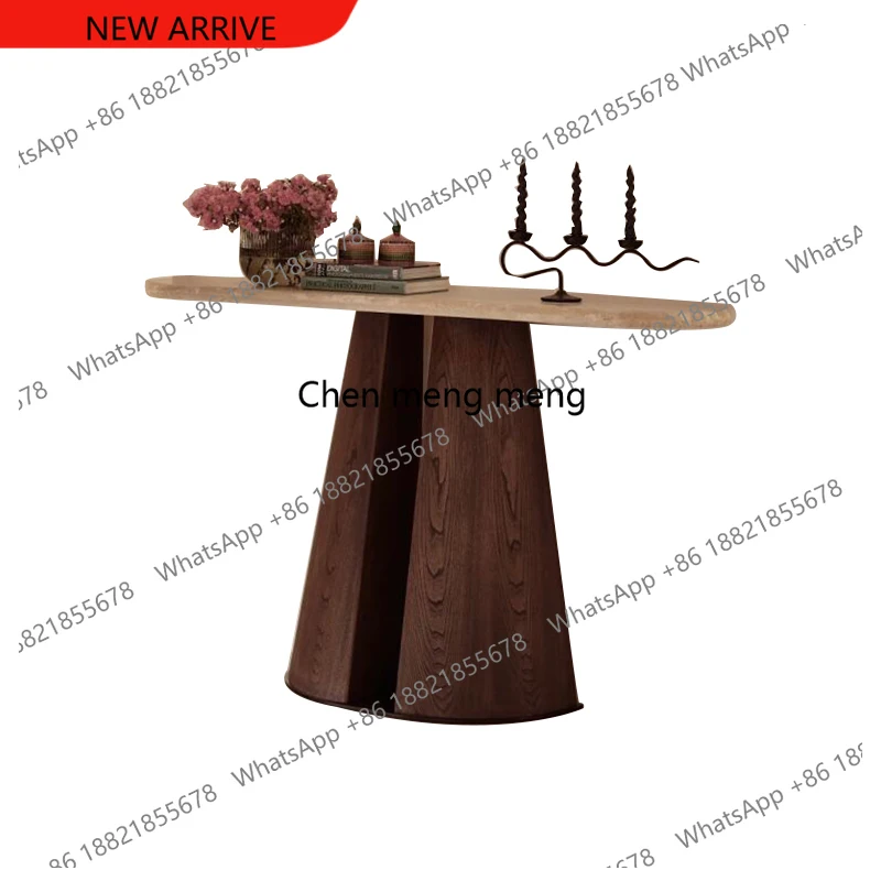 

F185 Wabi Sanfeng Креативный травертиновый входной стол Мраморный минималистичный входной стол