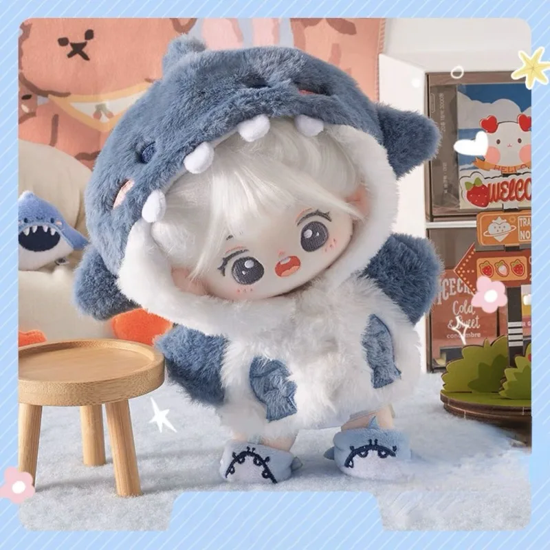 20cm Cotton Doll Clothes Shark Hoodies Cartoon Animal Coat Plush Doll Stuffed Figure Doll Changing Dressing Game Playing Gifts